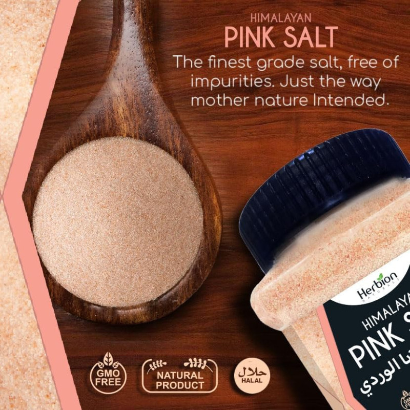 Himalayan Pink Salt, 1.1 kg, Fine Grains, 84 Nutrients & Minerals, Premium Quality, All-Natural Salt