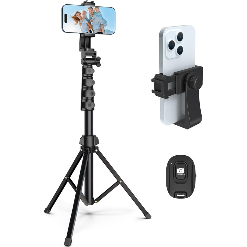 64” Tripod for Cell Phone & Camera, Phone  Holder