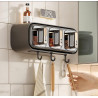 "Wall-Mounted Spice Storage: Space-Saving, Durable, Transparent Condiment Containers for Kitchen Organization"