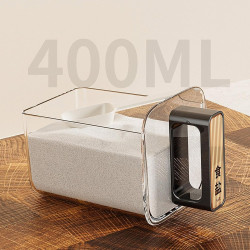 "Wall-Mounted Spice Storage: Space-Saving, Durable, Transparent Condiment Containers for Kitchen Organization"