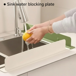 Premium Silicone Sink Splash Guard | Flexible Water Splash Stopper with Dual Suction Cups | Ultimate kitchen Protection
